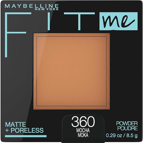 Maybelline Fit Me Matte + Poreless Pressed Face Powder Makeup & Setting Powder, Mocha, 1 Count