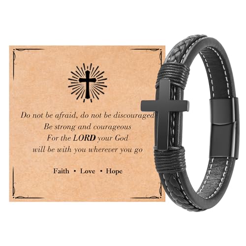 Tarsus Confirmation Gifts for Teenage Teen Boys, Cool Cross Stuff Bracelets for Boys 8-10 10-12 13-15 14-16 16-18 Year Old Boy Christian Religious Birthday Easter Presents Gifts for Boys Men
