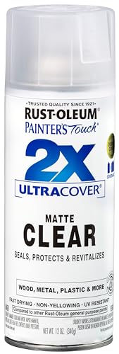 Rust-Oleum 334022 Painter's Touch 2X Ultra Cover Spray Paint, 12 oz, Matte Clear