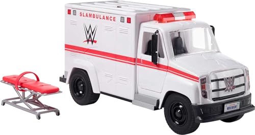Mattel WWE Slambulance Wrekkin' Vehicle Breakaway Ambulance, for 6-Inch Action Figure