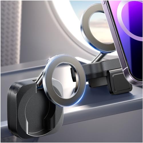 LISEN Airplane Phone Holder Travel Essentials for Magsafe Accessories, Universal Handsfree Airplane Accessories Travel Must Haves Plane Phone Mount Travel Accessories for Flying Gifts fits iPhone 15