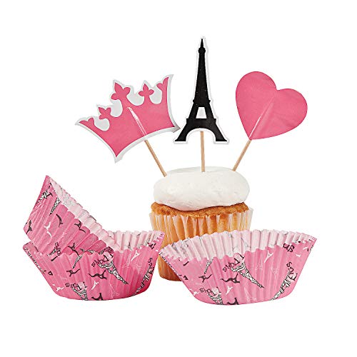 Fun Express Perfectly Paris Baking Cups With Picks - 100 Pieces