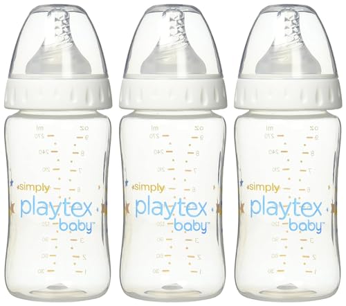 Playtex Baby Simply Playtex Complete Tummy Comfort Baby Bottles, Anti-Colic & Anti-Reflux, 9 Oz, 3 Count