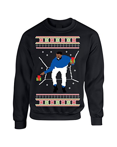 ALLNTRENDS Adult Crewneck 1-800 Hotline Bling Ugly Christmas Sweater (XL, Black)