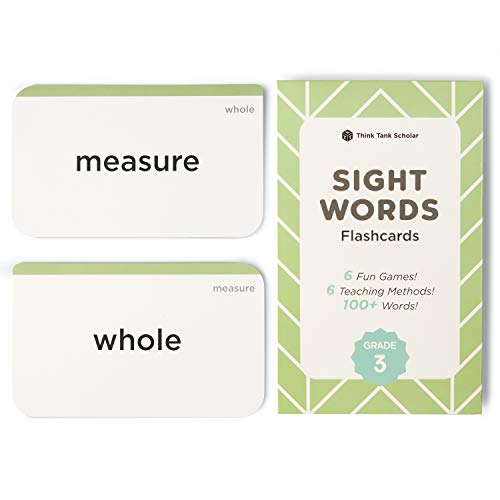 Think Tank Scholar 3rd Grade Sight Words Flash Cards (Third Grade) Pack - 100+ Dolch & Fry (High Freqency) Sight Word - Learn to Read, Site Words Learning for Kids Age 7,8,9 & 10+ Homeschool/Classroom