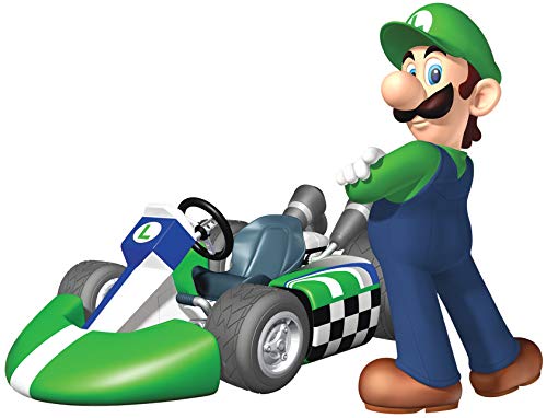 6 Inch Luigi Super Mario Kart Wii Bros Brothers Removable Wall Decal Sticker Art Nintendo 64 SNES Home Kids Room Decor Decoration - 6 by 4 1/2 inches