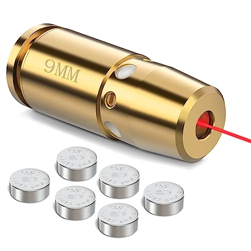 EZshoot Bore Sight 9mm Laser Boresighter with 3 Sets of Batteries