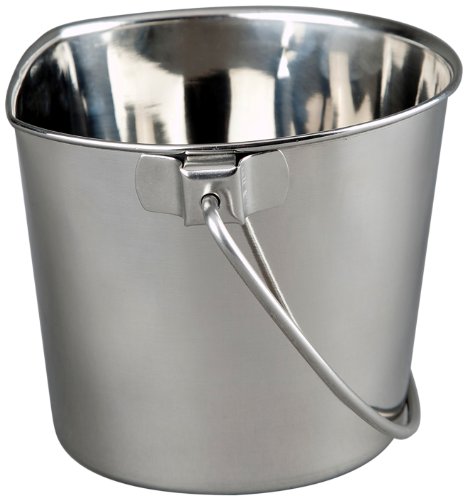 Advance Pet Products Heavy Stainless Steel Flat Bucket, 2 Quart Flat