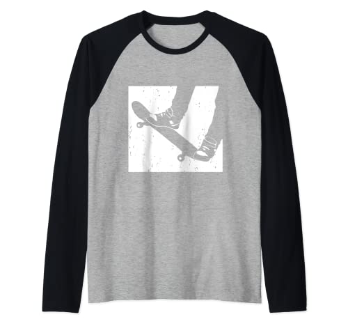 Skate Skateboarder Skateboard Raglan Baseball Tee