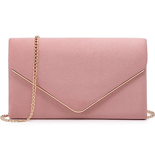 Dasein Women's Evening Clutch Bags Formal Party Clutches Wedding Purses Cocktail Prom Clutches (Pink)