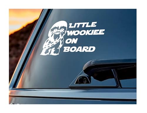 UR Impressions Little Wookiee on Board Decal Sticker Vinyl Graphics for Car Truck SUV Motorcycle Window|White|7.5 X 5 inch|URI677