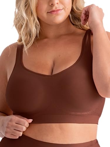 SHAPERMINT Bras for Women - Womens Bras, Compression Bra, Wirefree Bra, from Small to Plus Size Bras for Women Chocolate