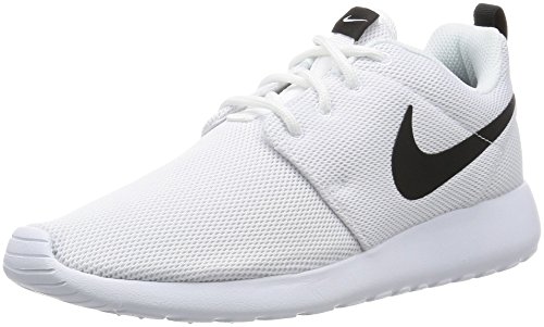 Nike Womens Roshe One Running Shoes (6.5 B(M) US)(White/White/Black)