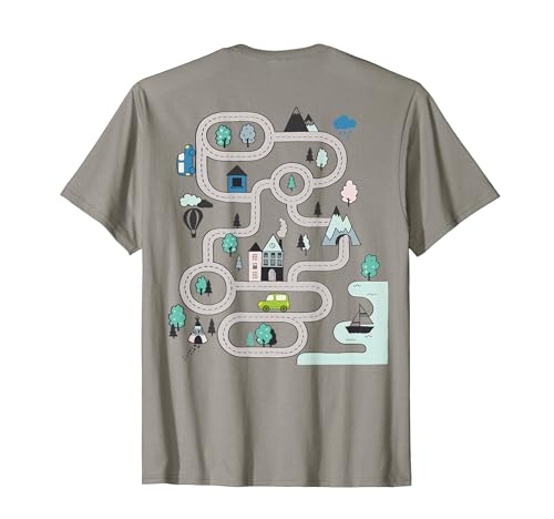 Cool Playmat Car Race Track On Back Cute Toddler T-Shirt