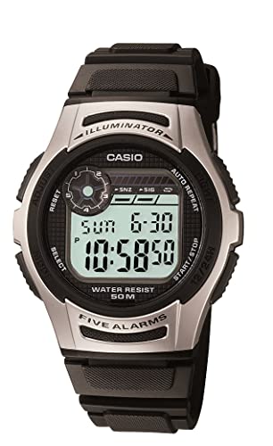 Casio Men's W213-1AVCF Basic Black and Silver Digital Watch