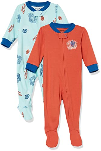 Amazon Essentials Marvel Unisex Babies' Flannel Pajama Sleep Sets, Pack of 2, 2-pack Marvel Amazing Spider-man, 18 Months