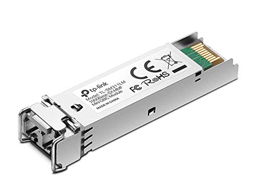 TP-LINK Gigabit SFP module, 1000Base-SX Multi-mode Fiber Mini GBIC Module, Plug and Play, LC/UPC interface, Up to 550/220m distance (TL-SM311LM)