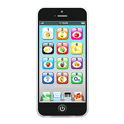 Wolmund Toy Learning Play Cell Phone with 8 Functions and Dazzling Lights for Toddler Baby Kids 12-18 Months Ages 1-3 Year Old