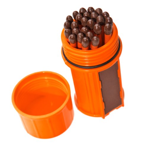UCO Stormproof Match Kit with Waterproof Case, 25 Stormproof Matches and 3 Strikers - Orange