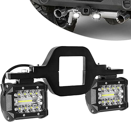 Hitch LED Lights,EBESTauto 4 Inch LED Work Light Pods with 2.5 Inch Towing Hitch Mount Brackets for Truck Trailer SUV Pickup Fit Dual Led Off-Road Driving Hitch Light bar