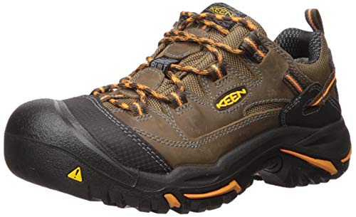 KEEN Utility Men's Braddock Low Soft Toe Work Shoe, Cascade/Orange Ochre, 10 Medium US