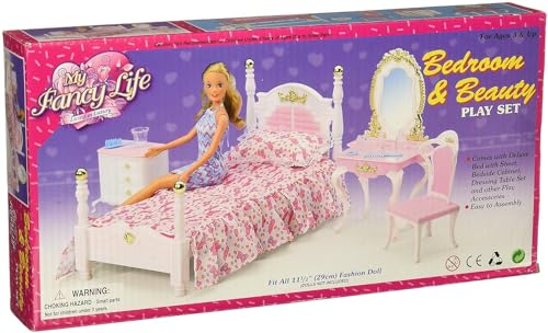 My Fancy Life Dollhouse Furniture Bed Room and Beauty Play Set