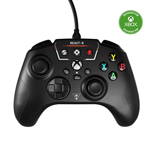 Turtle Beach REACT-R Controller Wired Game Controller – Xbox Series X, Xbox Series S, Xbox One & Windows – Audio Controls, Mappable Buttons, Textured Grips – Black