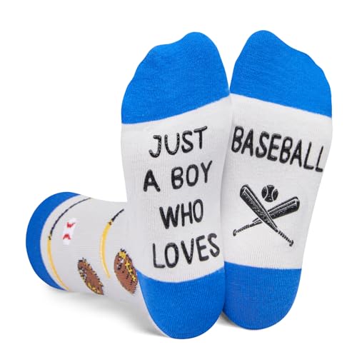HAPPYPOP Baseball Gifts For Kids Boys 7-10 Years Gifts For Baseball Players Lovers, Funny Cool Novelty Kids Boys Baseball Socks