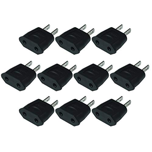 EU Euro Europe to US USA Power Jack Wall Plug Converter Travel Adapter Adaptor (10 PCS)