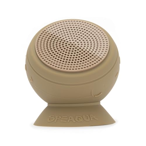 Speaqua – Waterproof Speaker, Wireless Dual Speaker Pairing, 4-in-1 Mounting System – Portable Bluetooth Speaker w/Built-in Storage (2,000 Songs) – Barnacle Pro 2.0 (Dune)