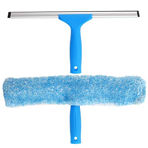 MR.SIGA Professional Window Cleaning Combo - Squeegee & Microfiber Window Scrubber, 14'