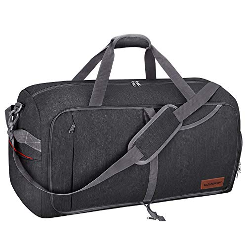 Canway 115L Travel Duffel Bag, Foldable Weekender Bag with Shoes Compartment for Men Women Water-proof & Tear Resistant (Panther Black, 115L)