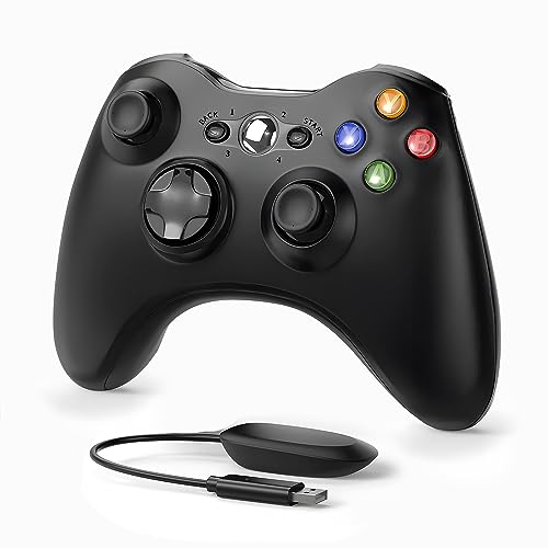 ASTARRY Wireless Controller Compatible with Xbox 360 2.4G Wireless Controller Gamepad Joystick Compatible with Xbox 360&360Slim /PC with Receiver (Black)