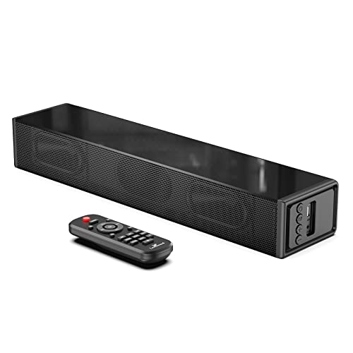 LARKSOUND Small Sound Bar for TV, PC, Gaming, Surround Sound System, Mini TV Speaker Soundbar with Bluetooth/HDMI ARC/Optical/AUX/USB Connections