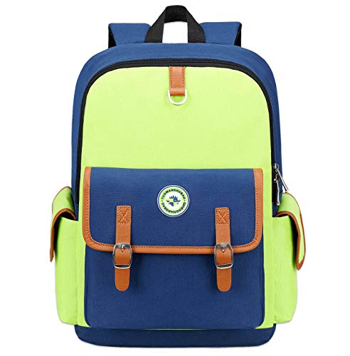 weiatas Kids Backpack Children Bookbag Preschool Kindergarten Elementary School Bag for Girls Boys (Green-blue, Small)