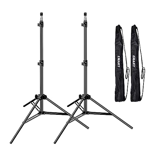 EMART 7 Ft Light Stand for Photography, Portable Photo Video Tripod Stand, 2 Pack Lighting Stand with Carry Case for Speedlight, Flash, Softbox, Umbrella, Strobe Light, Camera, Photographic Portrait