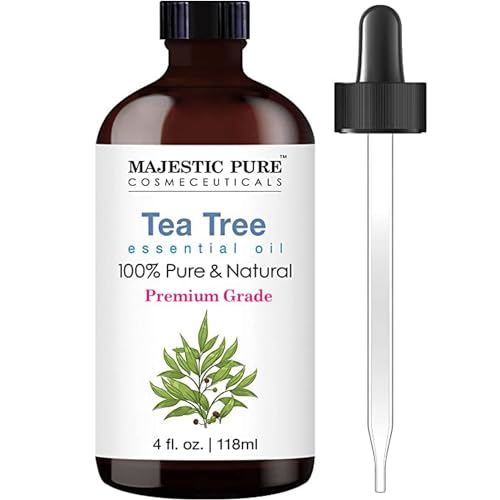 MAJESTIC PURE Tea Tree Essential Oil, Premium Grade, Pure and Natural Premium Quality Oil, 4 fl oz