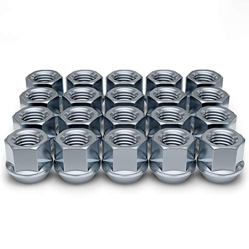 White Knight 1304-1S-20AM Zinc 1/2'-20 Open-End Bulge Acorn Lug Nut, 20 Pack