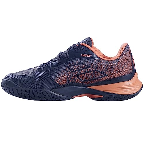 Babolat Women's Jet Mach 3 All Court Tennis Shoes (Black/Living Coral) (US Size 10)