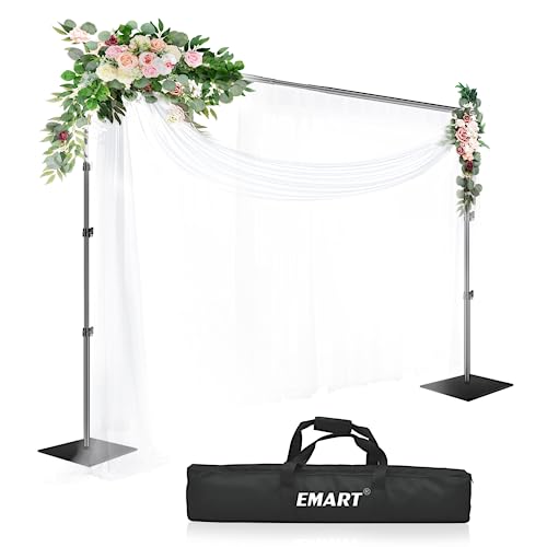 EMART Heavy Duty Backdrop Stand 8.5x10ft(HxW) Adjustable Background Support System Kit with Steel Base for Photography, Photo Backdrop Stand for Parties Birthday Video Studio - Black