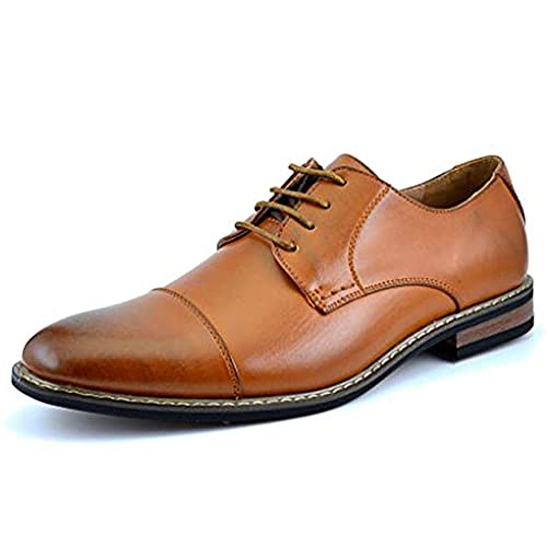 Bruno HOMME MODA ITALY PRINCE Men's Classic Modern Oxford Wingtip Lace Dress Shoes,PRINCE-6-BROWN,9.5 D(M) US