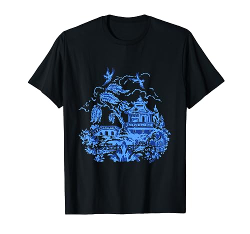 Classic Blue Willow Design T-Shirt