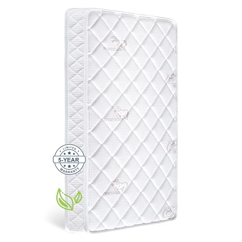 LetMxiu Premium Dual-Sided Crib & Toddler Mattress,100% Knitted Fabric-Hypoallergenic,5' Firm Soft Crib Mattress, Non-Toxic Fits Standard Cribs & Toddler Beds