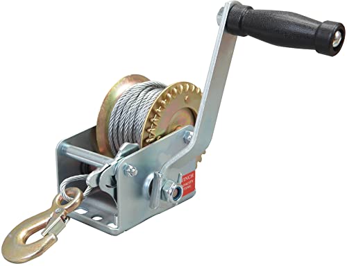 BIG RED ATRT1061CR Torin 600lbs Capacity Manual Hand Crank Winch with 26.3FT Steel Cable
