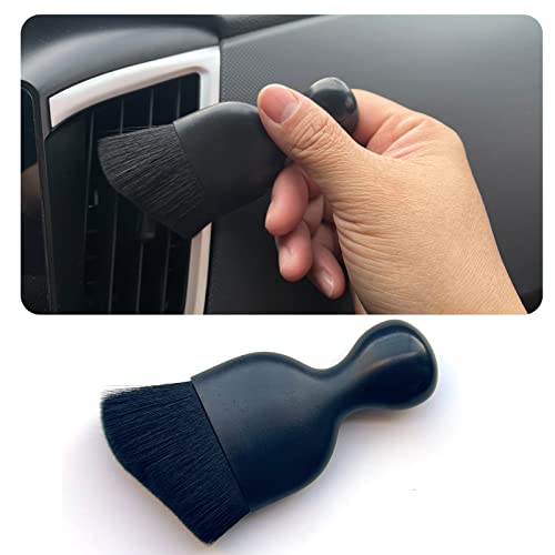 Smeyta Car Interior Detailing Brush 1PC,Car Brushes for Detailing Interior,Soft Car Detailing Brush,Soft Bristles Detailing Brush Dusting Tool for Car/Dashboard(Black)