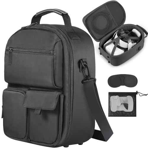 FOREGOER Carrying Case for Meta Quest 3/Oculus Quest 2, Hard Travel Storage Case Compatible with Meta Oculus Quest 2 Headset, Quest Pro, Touch Controllers Accessories, VR All-in-One Gaming Headset