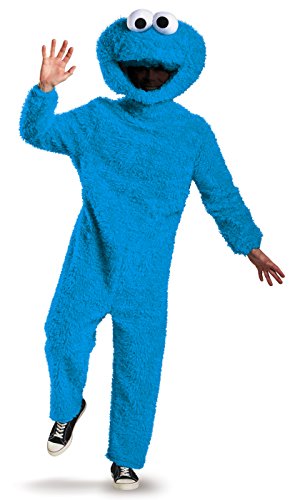 Disguise Men's Full Plush Cookie Monster Prestige Adult Costume, Blue, X-Large