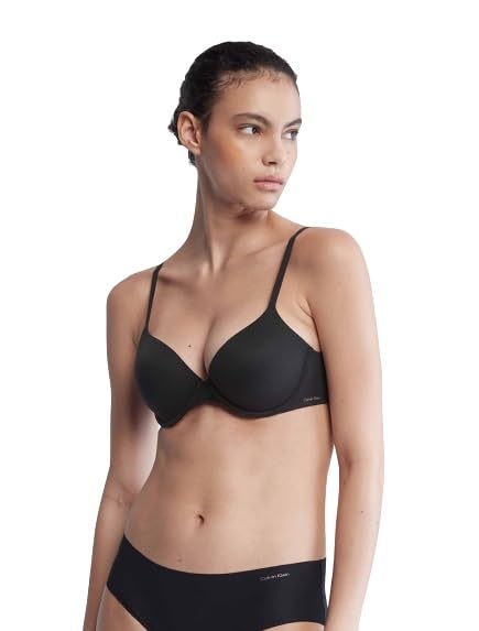 Calvin Klein Women's Perfectly Fit Lightly Lined T-Shirt Bra with Memory Touch, Black, 32DDD