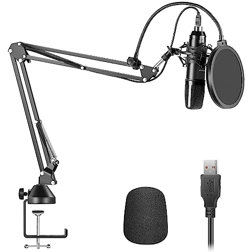 Neewer USB Microphone Kit for PC Computer, 192KHz/24Bit Plug & Play Cardioid Condenser Mic with Professional Sound Chipset for Streaming/Video Recording/Zoom Conference/Broadcast, USB200