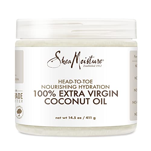 SheaMoisture Body Moisturizer For Dry Skin 100% Extra Virgin Coconut Oil Nourishing Hydration Soften And Restore Skin And Hair 14.5 oz
